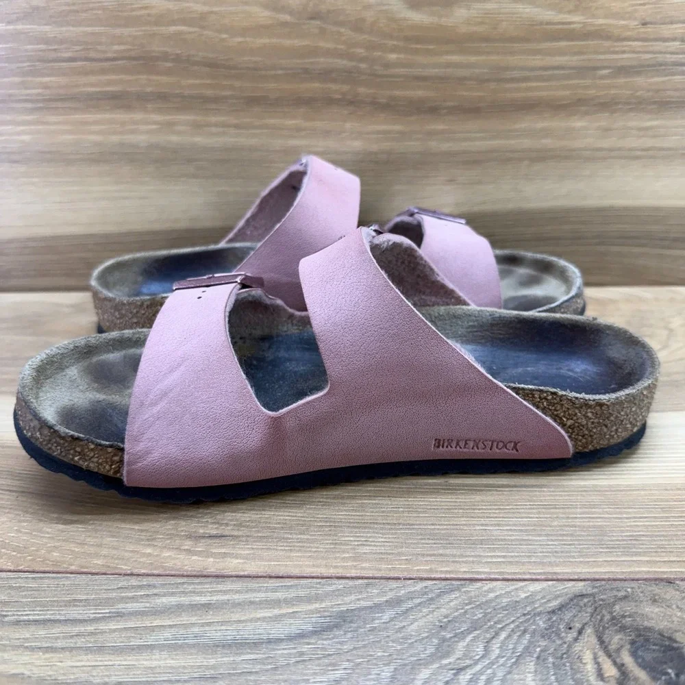 Birkenstock Arizona Sandals Girls 3 N EU 34 Pink Birko Slip On Slides Walk
